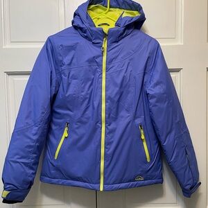 L.L. Bean Kids Jacket in Blue with Neon Yellow Accents